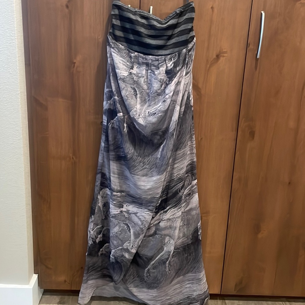 Theme Running Horses Maxi Dress Strapless